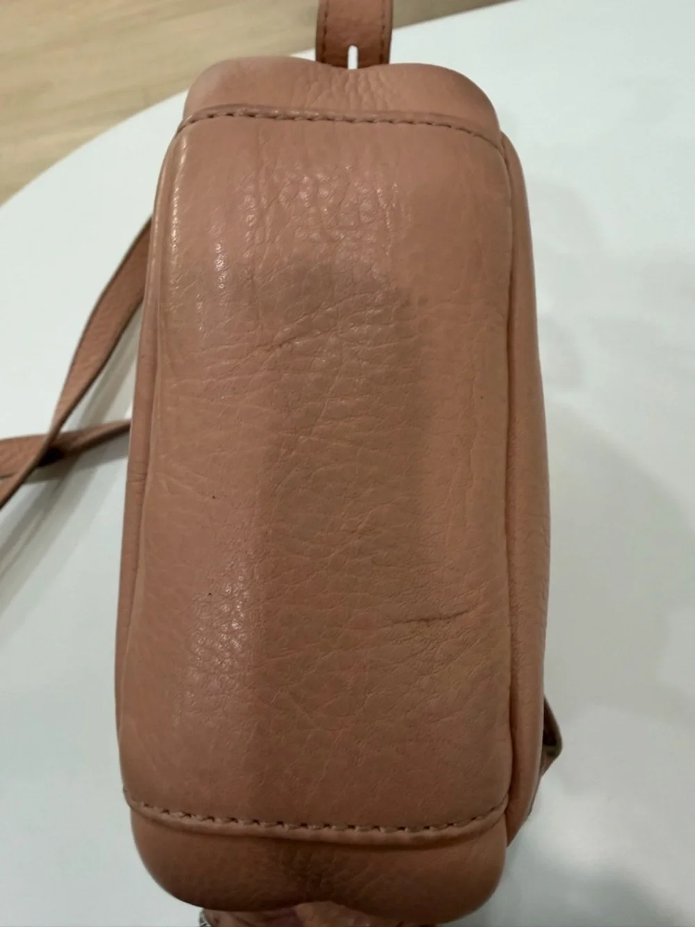 J.Crew Blush Pink Pebbled Leather Camera Crossbody Bag